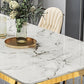 Dinner Room Luxury Dining Table Kitchen Metal Base Dining Table Clearhalo 'Dining Tables & Seating' 'Dining Tables' 'dining_table' 'furn' 'furn_dining_table' 'Furniture' 'Kitchen & Dining Furniture' 6975988