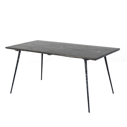 Dining Room Dinner Kitchen Table Black Frame Solid Wood Dining Table Without Chairs Clearhalo 'Dining Tables & Seating' 'Dining Tables' 'dining_table' 'furn' 'furn_dining_table' 'Furniture' 'Kitchen & Dining Furniture' 6975998