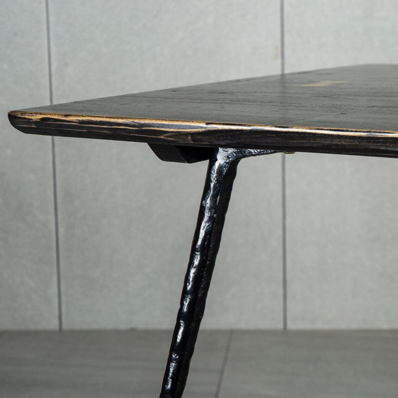 Dining Room Dinner Kitchen Table Black Frame Solid Wood Dining Table Clearhalo 'Dining Tables & Seating' 'Dining Tables' 'dining_table' 'furn' 'furn_dining_table' 'Furniture' 'Kitchen & Dining Furniture' 6975999