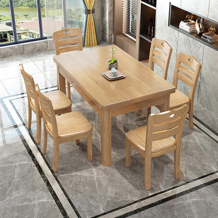 Solid Wood Dining Table Rectangle Dining Table for Dining Room Natural Without Chairs Clearhalo 'Dining Tables & Seating' 'Dining Tables' 'dining_table' 'furn' 'furn_dining_table' 'Furniture' 'Kitchen & Dining Furniture' 6976013