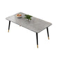 Mesa de comedor rectangular estilo Glam, mesa de comedor con tapa de piedra para uso en cocina