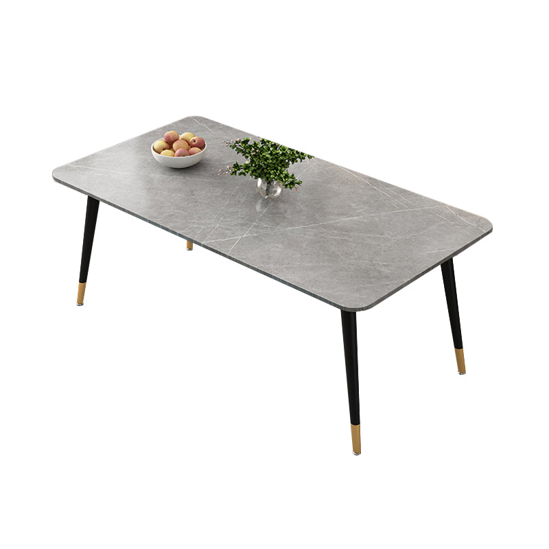 Mesa de comedor rectangular estilo Glam, mesa de comedor con tapa de piedra para uso en cocina