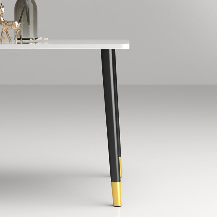 Mesa de comedor rectangular estilo Glam, mesa de comedor con tapa de piedra para uso en cocina