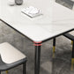Rectangle Stone Top Dining Table Glam Style Kitchen Dining Table with 4 Legs Clearhalo 'Dining Tables & Seating' 'Dining Tables' 'dining_table' 'furn' 'furn_dining_table' 'Furniture' 'Kitchen & Dining Furniture' 6976069