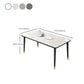 Rectangle Stone Top Dining Table Glam Style Kitchen Dining Table with 4 Legs Clearhalo 'Dining Tables & Seating' 'Dining Tables' 'dining_table' 'furn' 'furn_dining_table' 'Furniture' 'Kitchen & Dining Furniture' 6976071