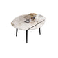 Glam Style Dining Table Stone Top Butterfly Leaf Dining Table