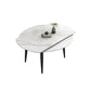 Glam Style Dining Table Stone Top Butterfly Leaf Dining Table