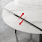Glam Style Dining Table Stone Top Butterfly Leaf Dining Table