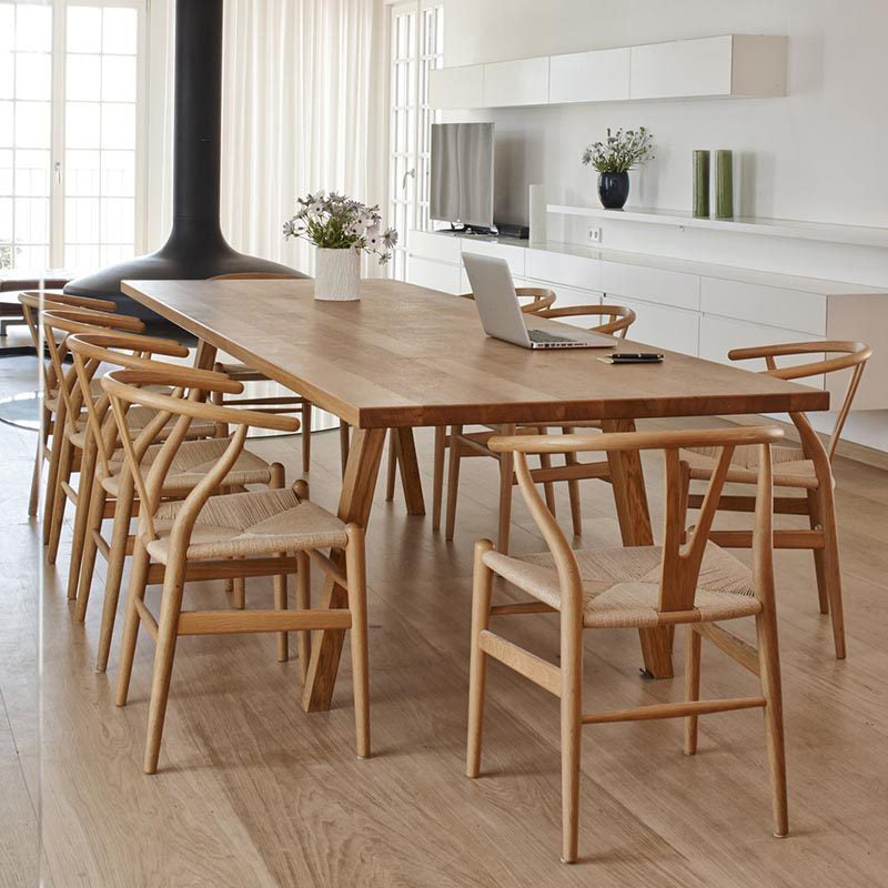 Tavolo da pranzo rettangolare con treppiede Tavolo da pranzo in legno massello