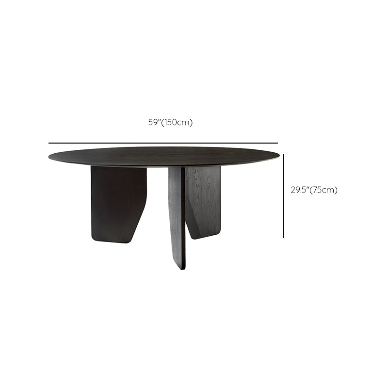 Mesa de cocina para comedor, mesa de comedor redonda de madera en negro
