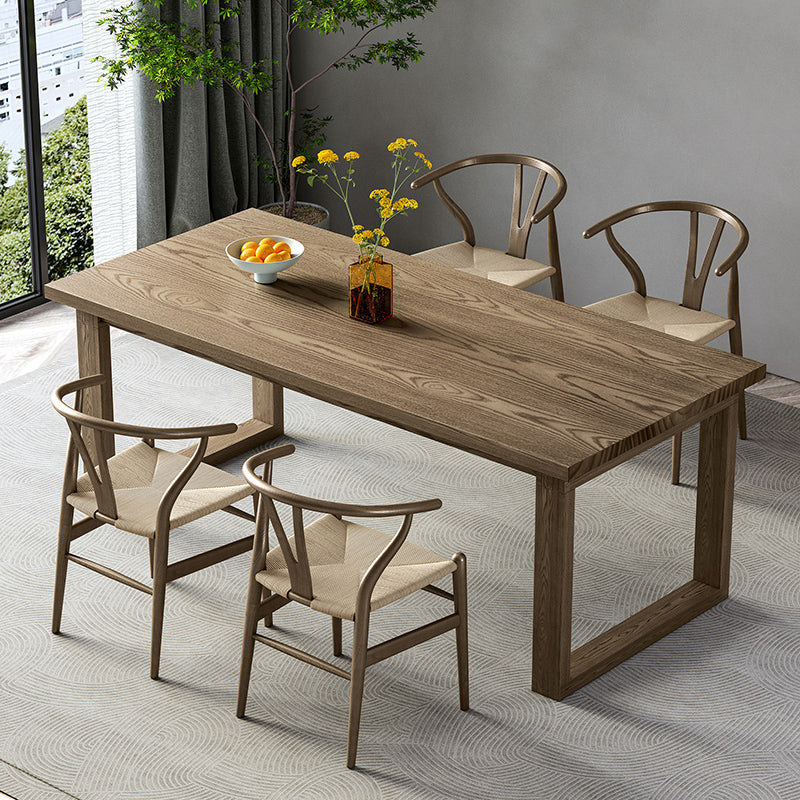 Modern Rectangle Wood Dining Table 1/4/5/7 Pieces Dining Set for Dining Room 5 Pieces: Table, 4 Chairs Clearhalo 'Dining Room Sets' 'Dining Tables & Seating' 'dining_room_set' 'furn' 'furn_dining_room_set' 'Furniture' 'Kitchen & Dining Furniture' 6976219