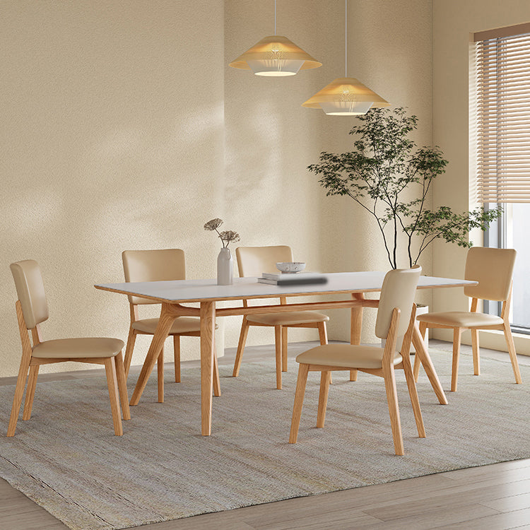 Set di sala da pranzo nordica 1/4/5/6/7 PC Tavolo da pranzo in legno