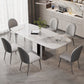 Modern Dining Room Set 1/4/5/6/7 Pcs Dining Set for Home Use 7 Pieces: Table, 6 Chairs Clearhalo 'Dining Room Sets' 'Dining Tables & Seating' 'dining_room_set' 'furn' 'furn_dining_room_set' 'Furniture' 'Kitchen & Dining Furniture' 6976331