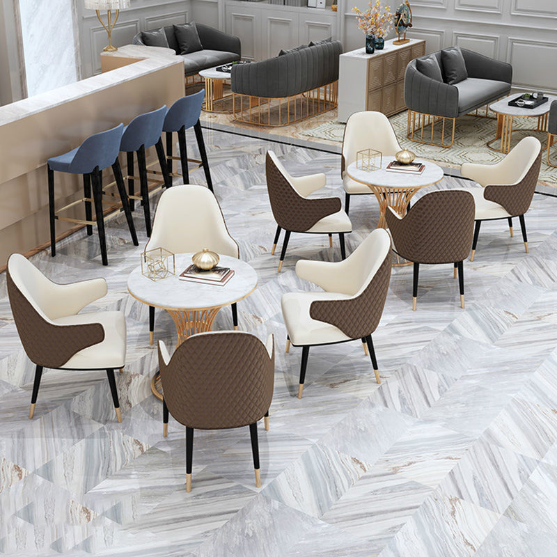 Set da pranzo moderno per casa 1/2/3/4/5 pezzi tavolo da pranzo rotondo con sedie imbottite