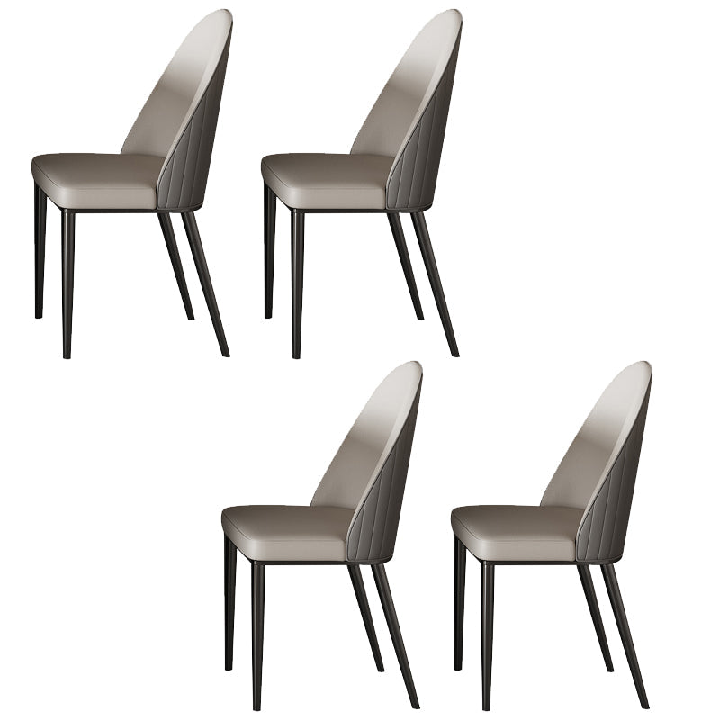 Juego de mesa de comedor moderna blanca brillante 1/4/5/6 PCS Juego de comedor con sillas de cuero falso