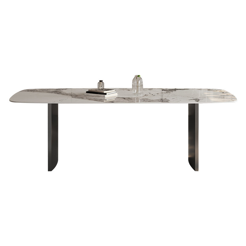 Juego de mesa de comedor moderna blanca brillante 1/4/5/6 PCS Juego de comedor con sillas de cuero falso