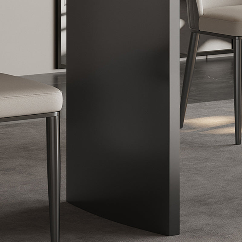 Juego de mesa de comedor moderna blanca brillante 1/4/5/6 PCS Juego de comedor con sillas de cuero falso