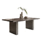 Glossy Gray Stone Dining Table Set 1/4/5/7 Pcs Dinette Set with Arm Chairs Grey 87"L x 39"W Clearhalo 'Dining Room Sets' 'Dining Tables & Seating' 'dining_room_set' 'furn' 'furn_dining_room_set' 'Furniture' 'Kitchen & Dining Furniture' 6976414