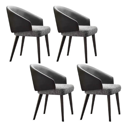 Glossy Gray Stone Dining Table Set 1/4/5/7 Pcs Dinette Set with Arm Chairs 4 Grey Chairs Clearhalo 'Dining Room Sets' 'Dining Tables & Seating' 'dining_room_set' 'furn' 'furn_dining_room_set' 'Furniture' 'Kitchen & Dining Furniture' 6976415
