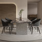 Glossy Gray Stone Dining Table Set 1/4/5/7 Pcs Dinette Set with Arm Chairs Clearhalo 'Dining Room Sets' 'Dining Tables & Seating' 'dining_room_set' 'furn' 'furn_dining_room_set' 'Furniture' 'Kitchen & Dining Furniture' 6976420