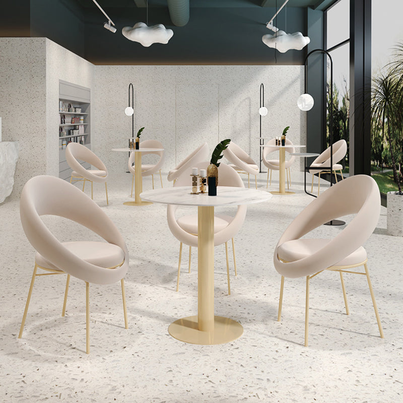 Runde Essset für Küche 1/2/4/5 PCs Hochglänzende weiß