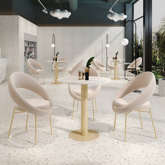 Juego de comedor redondo para la cocina 1/2/4/5 PCS Juego de mesa blanca brillante