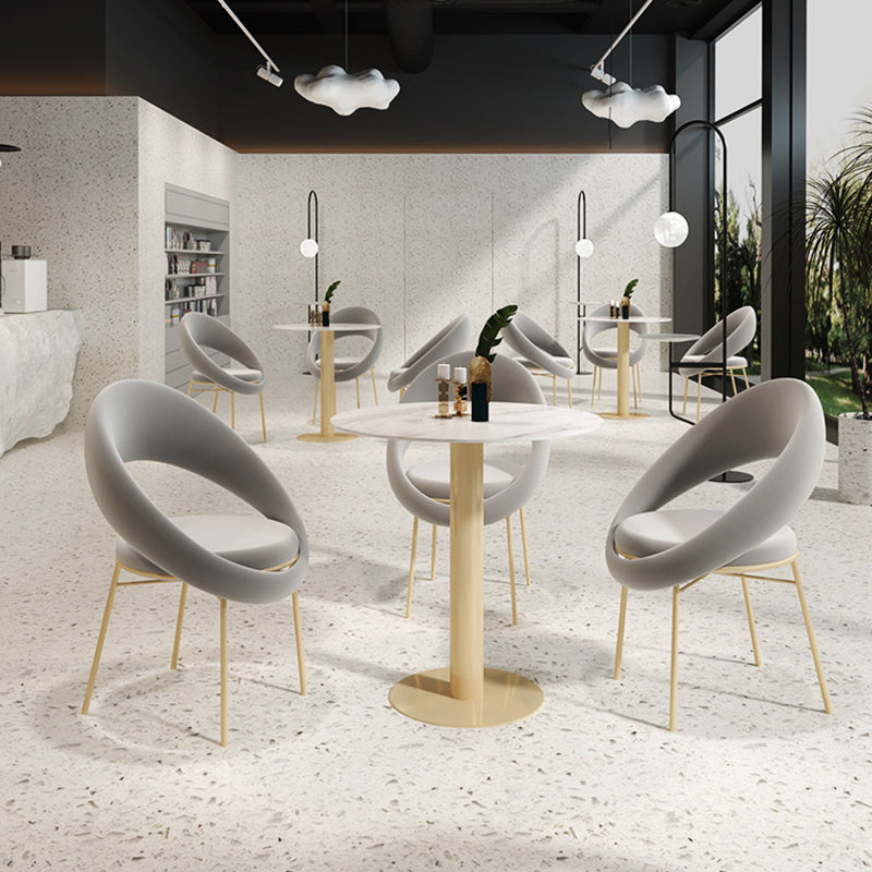 Runde Essset für Küche 1/2/4/5 PCs Hochglänzende weiß