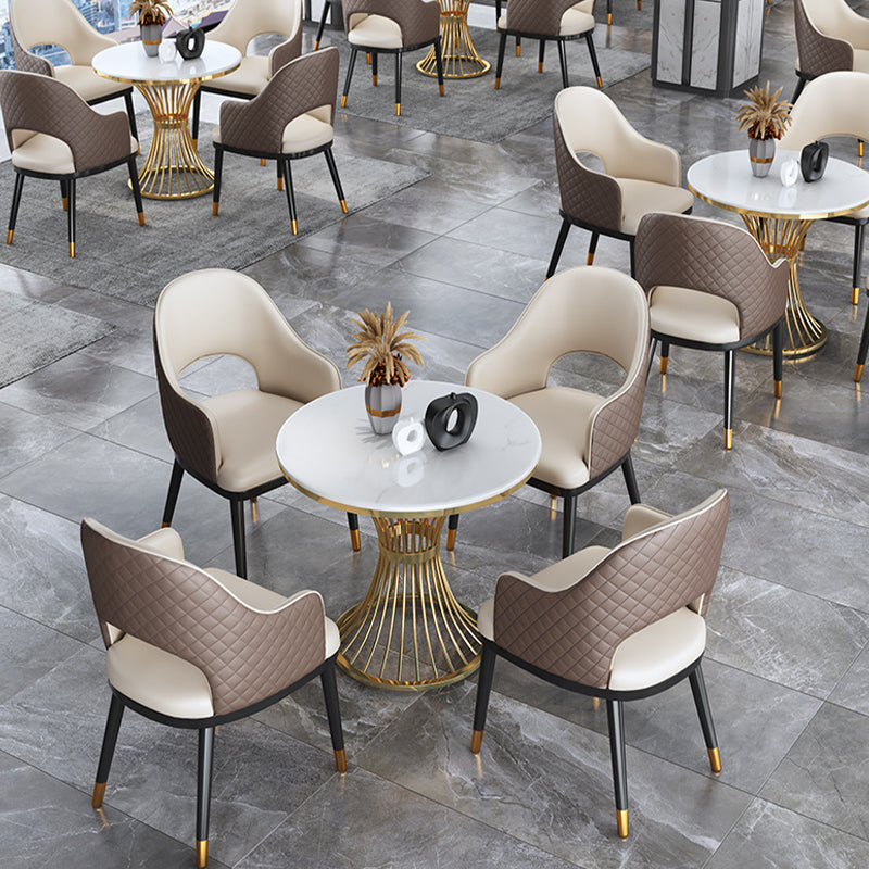 Ensemble Glam Dinette pour la cuisine 1/2/5 PCS Table de table à manger blanc brillant