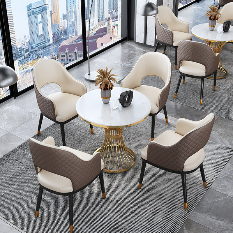 Ensemble Glam Dinette pour la cuisine 1/2/5 PCS Table de table à manger blanc brillant