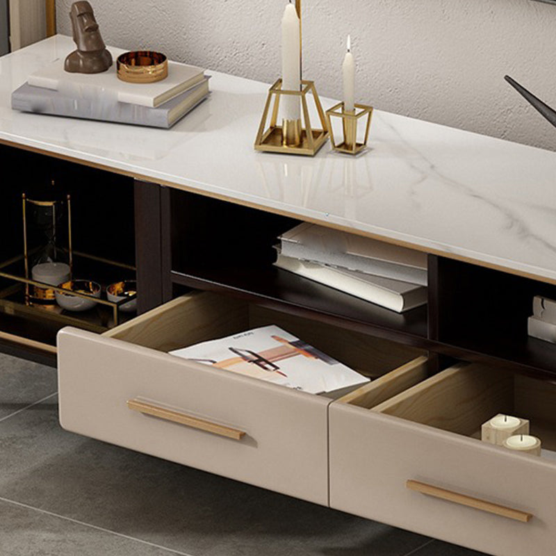 Glam TV Stand Console Stone Media Console TV Stand with 2 Drawers Clearhalo 'furn' 'furn_tv_stands_entertainment_centers' 'Furniture' 'Living Room Furniture' 'TV Stands & Entertainment Centers' 'TV Stands & Media Storage Furniture' 'tv_stands_entertainment_centers' 6977005