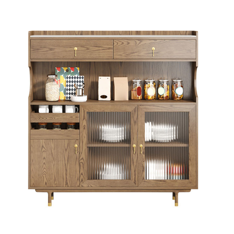 Armadio contemporaneo porte di vetro in legno con cassetto con cassetti