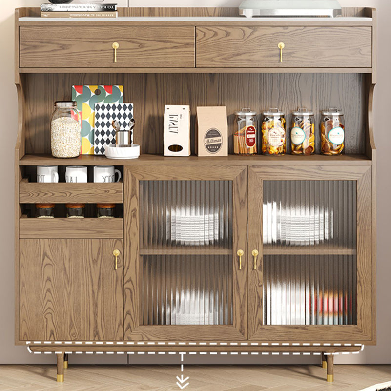 Armadio contemporaneo porte di vetro in legno con cassetto con cassetti