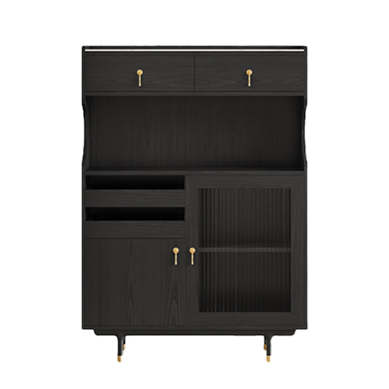 Armadio contemporaneo porte di vetro in legno con cassetto con cassetti