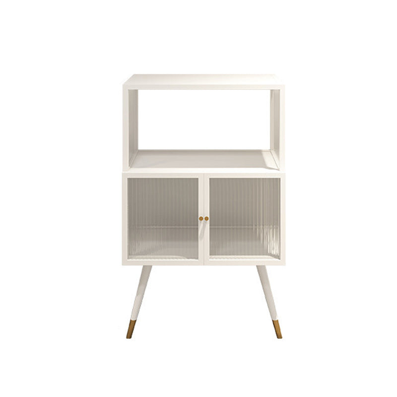 Contemporary Curio Cabinet Metal Glass Doors Display Stand for Dining Room White Clearhalo 'Display & China Cabinets' 'display_china_cabinets' 'furn' 'furn_display_china_cabinets' 'Furniture' 'Kitchen & Dining Furniture' 6977044