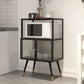 Contemporary Curio Cabinet Metal Glass Doors Display Stand for Dining Room 23.6"L x 13.8"W x 39.4"H Black Clearhalo 'Display & China Cabinets' 'display_china_cabinets' 'furn' 'furn_display_china_cabinets' 'Furniture' 'Kitchen & Dining Furniture' 6977045