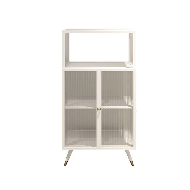 Contemporary Curio Cabinet Metal Glass Doors Display Stand for Dining Room White Clearhalo 'Display & China Cabinets' 'display_china_cabinets' 'furn' 'furn_display_china_cabinets' 'Furniture' 'Kitchen & Dining Furniture' 6977046