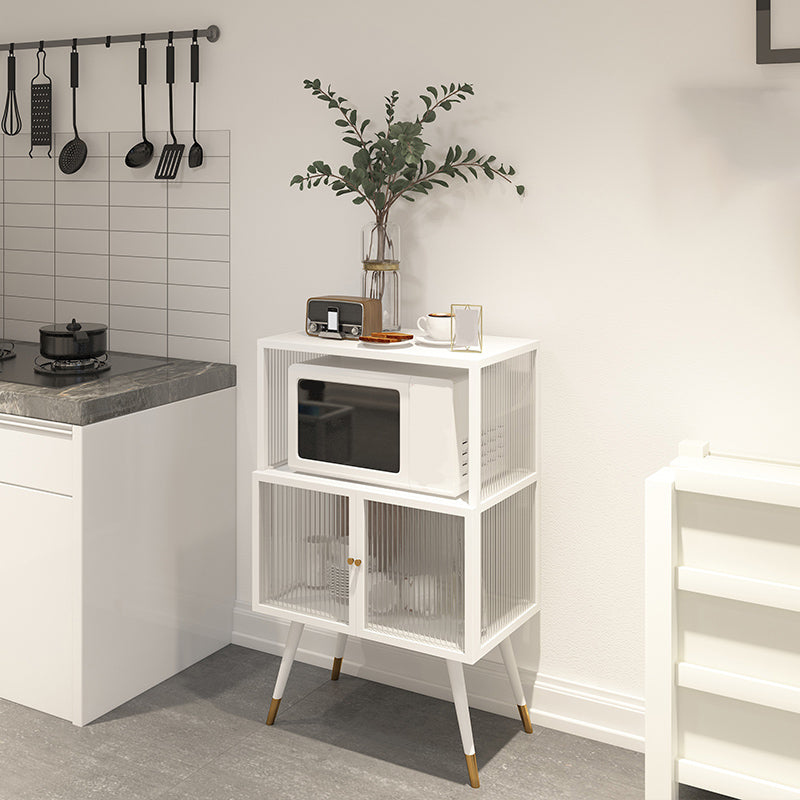 Contemporary Curio Cabinet Metal Glass Doors Display Stand for Dining Room 23.6"L x 13.8"W x 39.4"H White Clearhalo 'Display & China Cabinets' 'display_china_cabinets' 'furn' 'furn_display_china_cabinets' 'Furniture' 'Kitchen & Dining Furniture' 6977047