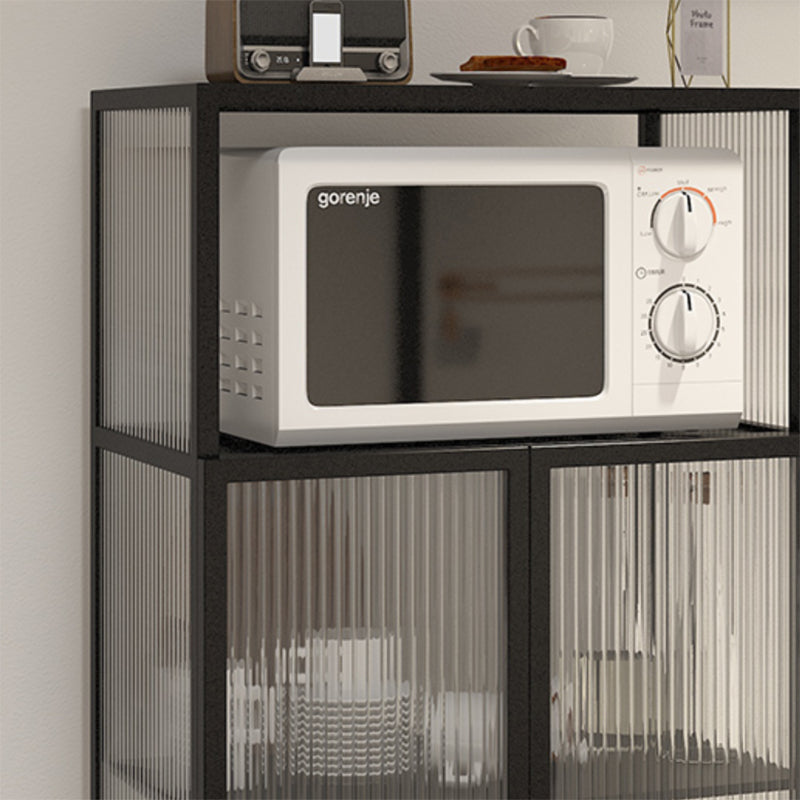 Contemporary Curio Cabinet Metal Glass Doors Display Stand for Dining Room Clearhalo 'Display & China Cabinets' 'display_china_cabinets' 'furn' 'furn_display_china_cabinets' 'Furniture' 'Kitchen & Dining Furniture' 6977050