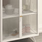 Contemporary Curio Cabinet Metal Glass Doors Display Stand for Dining Room Clearhalo 'Display & China Cabinets' 'display_china_cabinets' 'furn' 'furn_display_china_cabinets' 'Furniture' 'Kitchen & Dining Furniture' 6977051