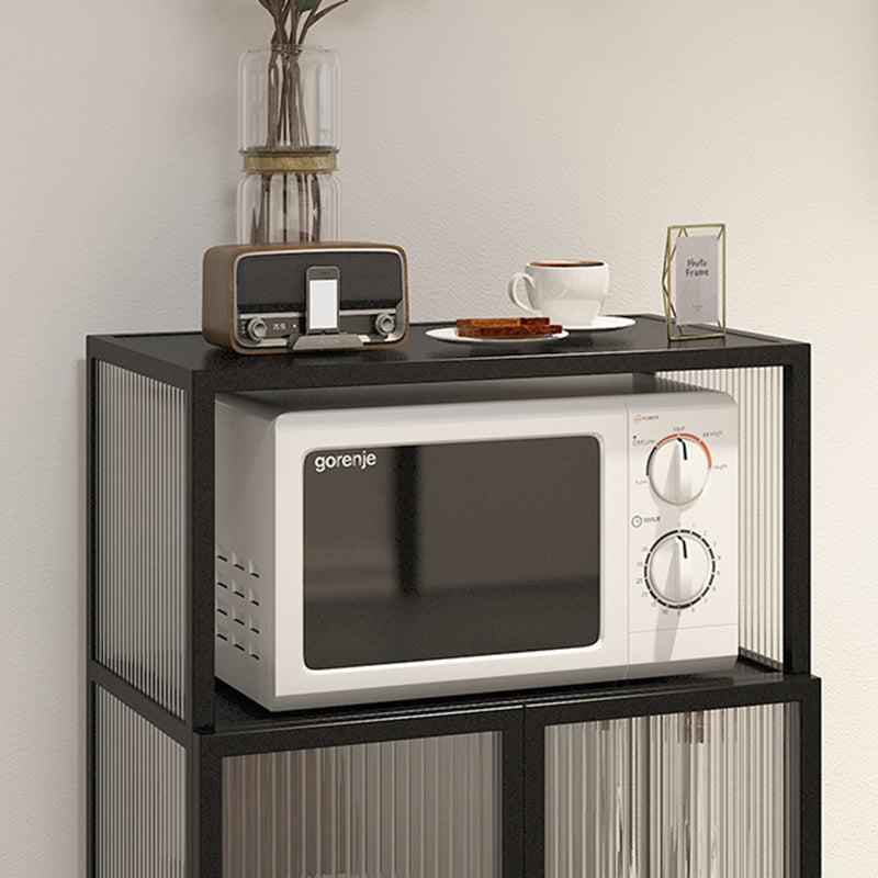 Contemporary Curio Cabinet Metal Glass Doors Display Stand for Dining Room Clearhalo 'Display & China Cabinets' 'display_china_cabinets' 'furn' 'furn_display_china_cabinets' 'Furniture' 'Kitchen & Dining Furniture' 6977052