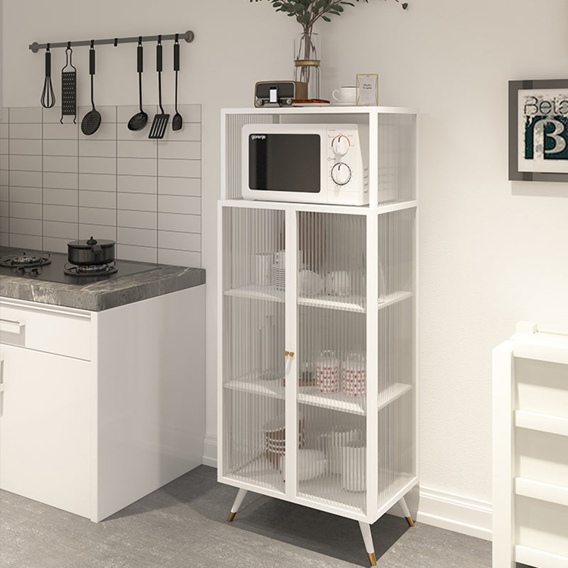 Contemporary Curio Cabinet Metal Glass Doors Display Stand for Dining Room Clearhalo 'Display & China Cabinets' 'display_china_cabinets' 'furn' 'furn_display_china_cabinets' 'Furniture' 'Kitchen & Dining Furniture' 6977055