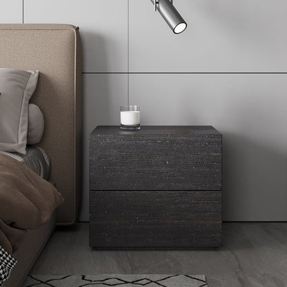 Modernism Accent Table Nightstand Drawers Storage Bed Nightstand for Home Black 1 Piece Clearhalo 'Bedroom Furniture' 'furn' 'furn_night_stand' 'Furniture' 'night_stand' 'Nightstands' 6977197