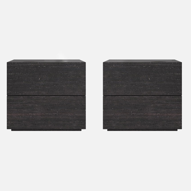 Modernism Accent Table Nightstand Drawers Storage Bed Nightstand for Home Black 2 Piece Set Clearhalo 'Bedroom Furniture' 'furn' 'furn_night_stand' 'Furniture' 'night_stand' 'Nightstands' 6977198