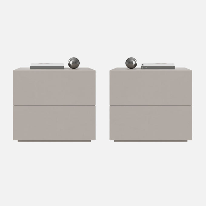 Modernism Accent Table Nightstand Drawers Storage Bed Nightstand for Home Khaki 2 Piece Set Clearhalo 'Bedroom Furniture' 'furn' 'furn_night_stand' 'Furniture' 'night_stand' 'Nightstands' 6977203