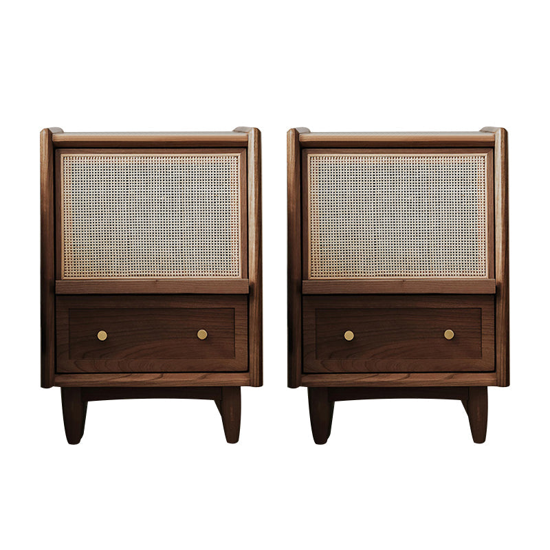 2つの引き出しグラムアクセントテーブルナイトスタンドアンティークフィニッシュナイトテーブルと足の