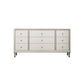 Contemporary Horizontal Double Dresser White/Silver Dresser with Storage for Home