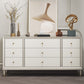 Contemporary Horizontal Double Dresser White/Silver Dresser with Storage for Home