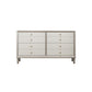 Contemporary Horizontal Double Dresser White/Silver Dresser with Storage for Home