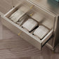 Contemporary Horizontal Double Dresser White/Silver Dresser with Storage for Home