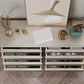 Contemporary Horizontal Double Dresser White/Silver Dresser with Storage for Home